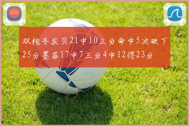 双枪齐发贝21中10三分命中5次砍下25分墨菲17中7三分4中12得23分